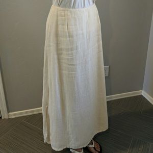 100% Linen Ivory J.Jill A Line Skirt